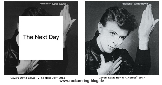 David Bowie: Cover von The Next Day und Heroes im Vergleich