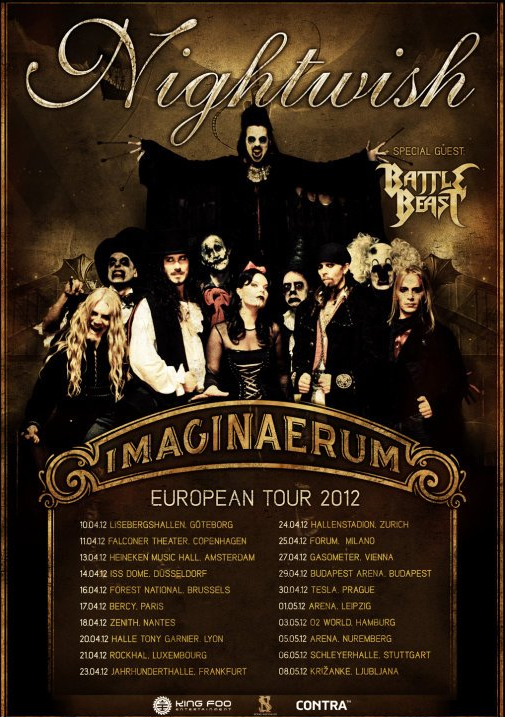 Nightwish mit ihrem neuen Album „Imaginaerum“ 2012 auf Tour. Exklusiver Vorverkauf gestartet!