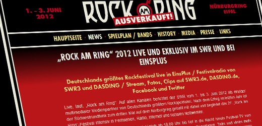 Rock am Ring 2012 auch wieder exklusiv im SWR und bei EinsPlus