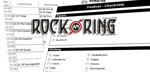Rock am Ring 2012 Faltplaner und Checkliste online!