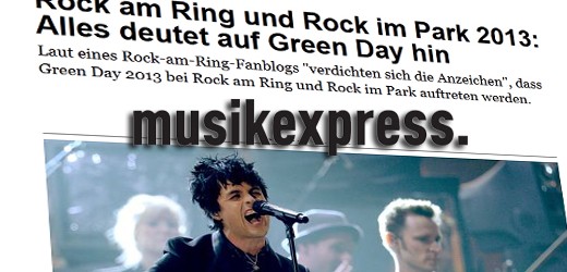 musikexpress zitiert unseren Artikel zum möglichen Rock am Ring-Headliner