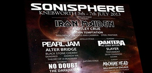 Sonisphere UK 2013 u. a. mit Iron Maiden, Pearl Jam und No Doubt?